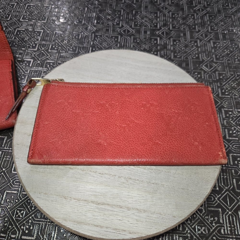 🐢 Louis Vuitton Portefeuille Curieuse Empreinte Red Wallet 2in1 Great Condition - Picture 9 of 15